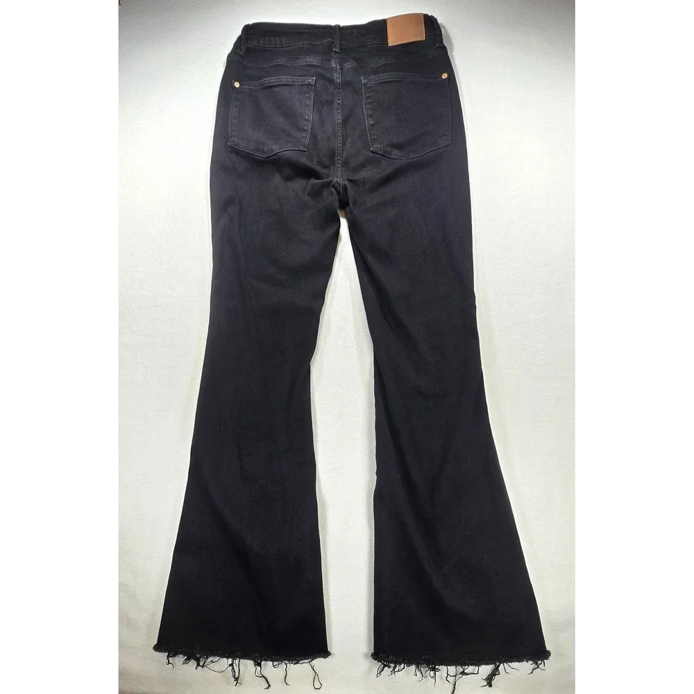 Judy Blue Black Flare Jeans High Rise Raw Hem JB88599 Womens 13/31